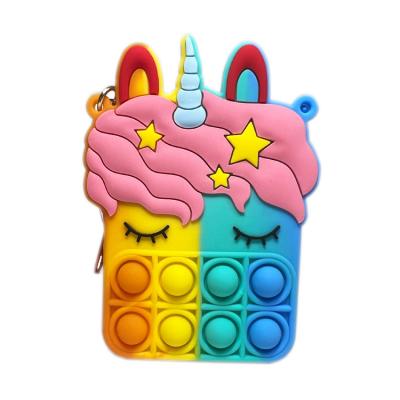 Cina Portafoglio popolare della punta delle dita di Unicorn Stress Relief Silicone Bag dei venditori caldi di Toy Girls Girls Bag MHC dei prodotti del silicone del bambino in vendita