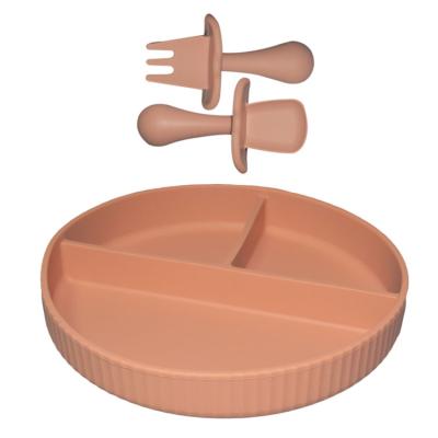 Chine MHC Appareils de table pour enfants Plate de silicone pour nourrir les bébés Série de silicone pour les tout-petits Fourche et cuillère sein pour enfants à vendre