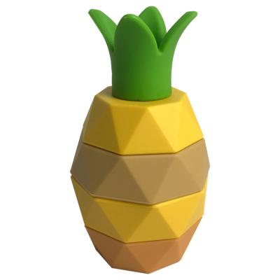 중국 Customized Children'S Educational Toy 5pcs Pineapple BPA Free Silicone Stacking Toy 판매용