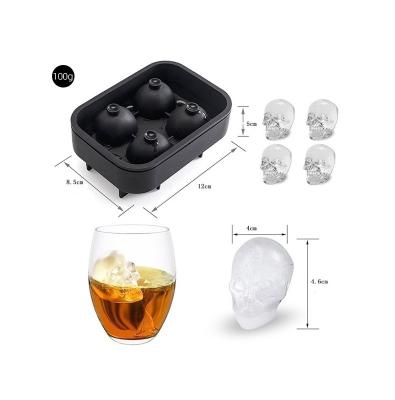 Κίνα MHC Food Grade 4 Cavity Ice Cube Trays Silicone Ice Cube Tray Mold Flexible Freezer Safe Cake Moulds προς πώληση