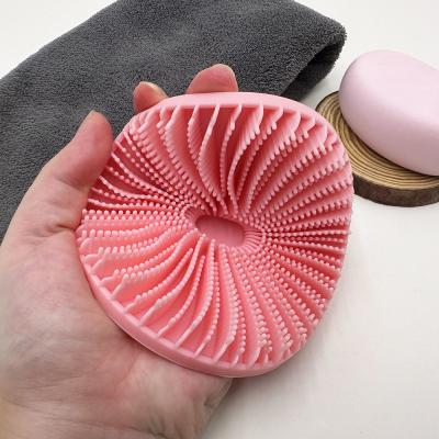 Китай Customized Logo Ellipse Pink Massager Brush Scalp Brush Silicone Back Bath Brushes Scrubbers продается