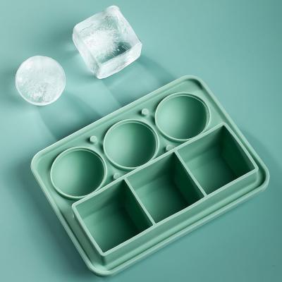 China MHC Ice Cube Trays For Freezer Silicone With Lid Large Square And Round Ice Cream Tools à venda