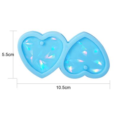 Cina MHC Love Shape UV Silicone Epoxy Resin Molds Jewelry Heart Pendant Beads Holographic Earring Resin Molds in vendita