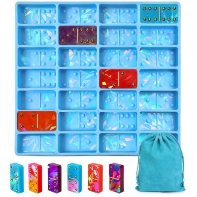 China MHC Crystal Silicone Unieke Domino's Set 3D Holographic Designs Epoxy Hars Vormen Te koop