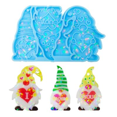 China MHC Silicone Resin Mold Epoxy Resin Molds for Keychain Clear Santa Claus Ornament Shapes Set for sale