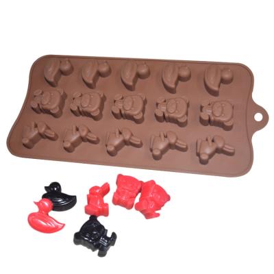 China MHC Manufacture Grade Food Molde de silicone Chocolate Design de animais bonitos Pato Urso Coelho Moldes De Silicona Para Chocolate à venda