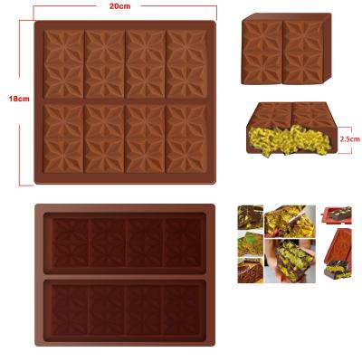 China MHC Custom Deep Small Dubai Chocolate Silicone Mold, Dubai Chocolate Bar Silicone Mold à venda