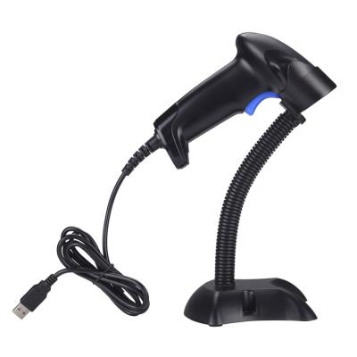 China ABS+PC Compatible Operating System 32/64bit 1D Laser Wired Barcode Scanner With Stand for sale