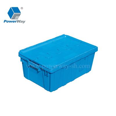 China Hot Sale 40L Sustainable Heavy Duty Stackable Plastic Storage Container Mobile Crate for sale