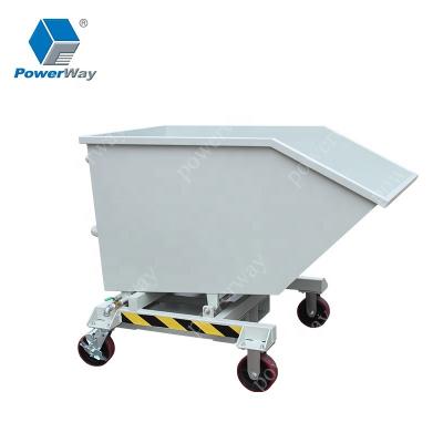 China Portable Building Material Stores Chips&Waste Material&Scrap Dump Trucks Dumping Steel Hopper With Casters for sale