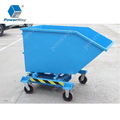 China Industrial Building Material Stores Mobile Portable Chips Waste Scrap Dump Truck Dumping Steel Hopper for sale