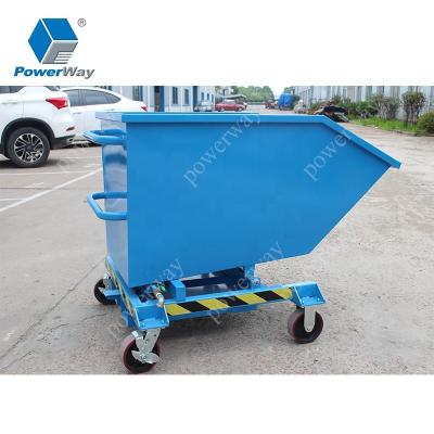 China Building Material Shops Industrial Iron Chute Garbage Skip Bin Dumping Hopper Dump Steel Container for sale