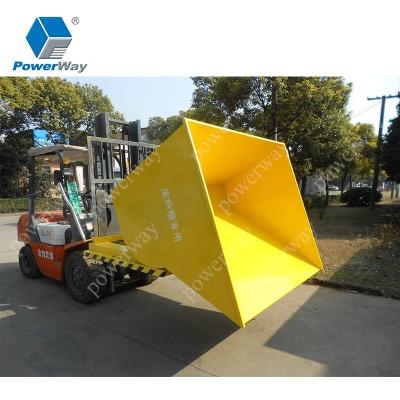 China Waste Steel Building Material Stores Forklift Self Dumping Dump Hopper for sale