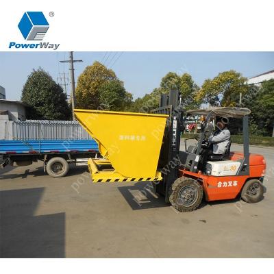 China Building Material Shops Forklift Dump Tipping Skip Self Emptying Hopper Tipping Bins For Sale for sale