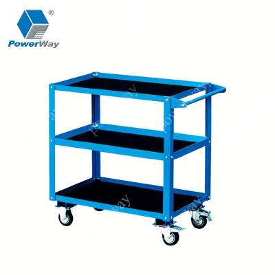 China Powerway 3 Layer Metal Garage Tool Cart Cart Storage with 4 Wheels for sale