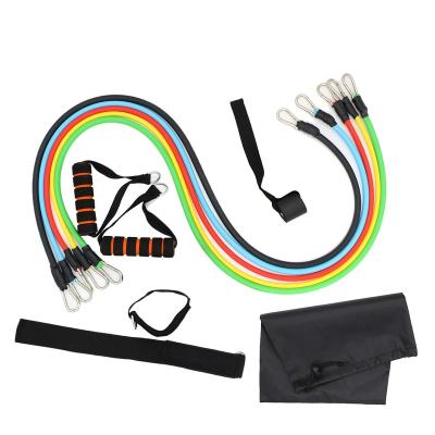 China Portable Fitness Resistance Bands Set With 11 Pcs Set 100LB Resistance Band Kits Manufacturer for sale