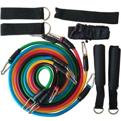 China Durable 11 Pcs Gym Stretch Pull Rope Fitness Elastic Resistance Bands Set Workout Sport Item for sale