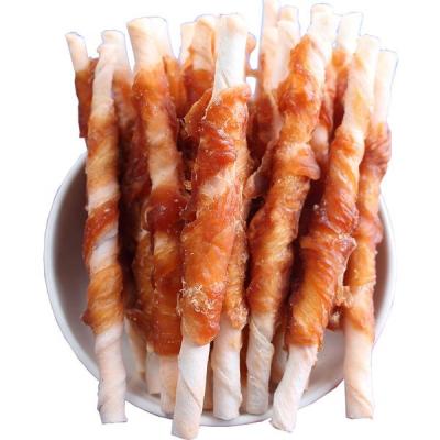 China Sustainable Dog Care Snack Rawhide Detal Stick With Chicken Wrapped In Good Quality Pet Treats for sale