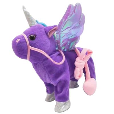 China EN71/ASTM/CPSIA Plush Best Selling Soft Cute Singing And Walking Unicorn Stuffed Toy Electric Toy Gift For Kids for sale