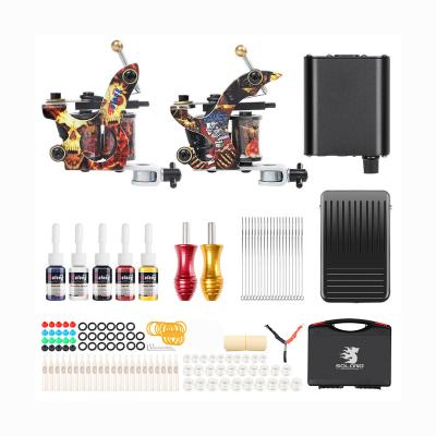 China Machine Kit Professional Tattoo Full Body Tattoo/Eyebrow Tattoo Solong 2 Guns Coil Tattoo Machine Kit for sale