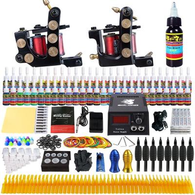 China Professional Tattoo Easy Solong Coil Tattoo Machine Full Set Kit 2 Machine Sets for sale