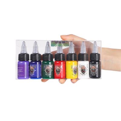 China Professional Customized Body Art Tattoo Ink 15ML 7 Color Sets Tattoo Colorants for sale