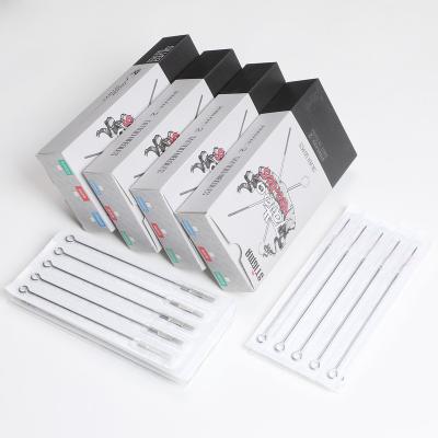 China Solong Body Art Traditional Tattoo Needles Bugpin 0.3mm Permanent Number 10 Disposable Needles Tattoo Artists for sale