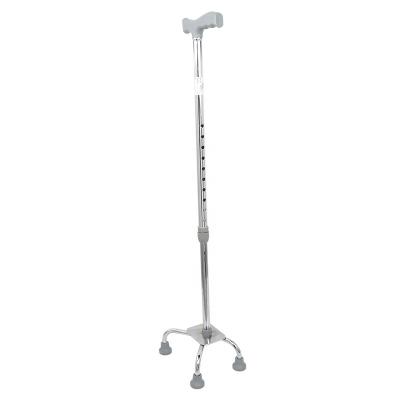 China Custom Aluminum Alloy Adjustable Height 4 Foot Walking Stick Cane For Disabled for sale