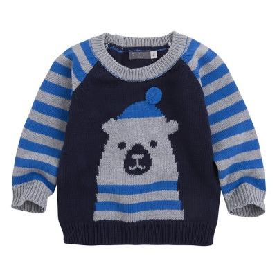 China Anti-pilling Baby Boy HDK4203 Back Knit Jumper Toddler Long Sleeve Sweater Kids Color Block Sweater Cotton Knit for sale