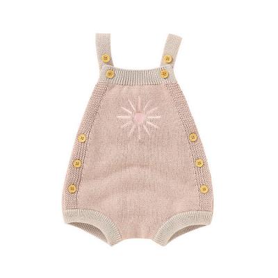 China Infant Jumpsuit Onesie Autumn Sweater Cotton Overalls 0-12M Baby Girl Sun Anti-wrinkle Printing Newborn Rompers HDKMY910 for sale