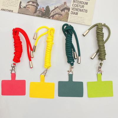 China Universal Adjustable Dacron Cross - Mobile Cell Phone Lanyard For All Smartphone Lanyard Nylon Patch Strap Body Neck Straps With Patch for sale