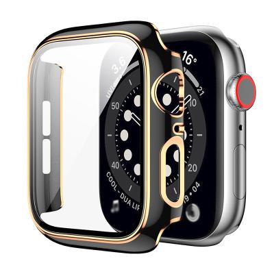 China Plastic Ultra Thin Hard PC Full Protective Clear Clear Watch Case For Apple Watch Series Tempered Screen Protector for sale