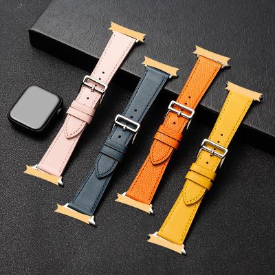 China Leather IN RUNNING Designer Genuine Leather Watch Band For Herms Style Luxury Strap For Apple Watch i Watch Band for sale