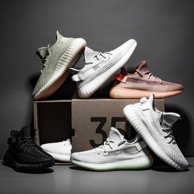 China Fashion trend original design Yeezy new 350 black reflective sneakers men and women knitting running sports shoes for sale