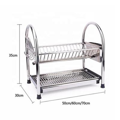 China Sustainable 2 Tier Stainless Steel Eco - Friendly Dish Drying Rack Unique Kitchen Dish Rack for sale