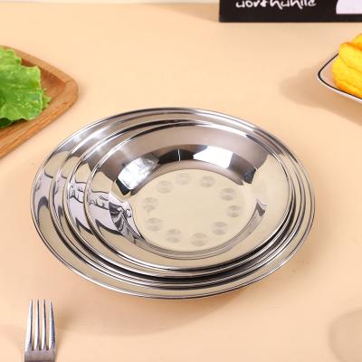 China Round Stainless Steel Dish 201 Dinner Plate Viable With Different Size for sale