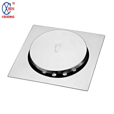 China Modern Fancy Printing Fancy Anti-odor Foot Stainless Steel Style Balcony Automatic Floor Drain Cover for sale