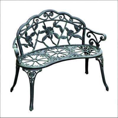 China Rose Style Outdoor Patio Garden Modern Cast Aluminum Decorative Park Bench with Sleek Design and Lightweight Construction for sale