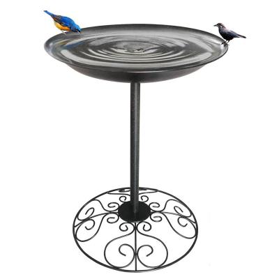 China Durable Weather Proof Metal Bird Bath Waterproof Large Storage Feeder With Stable Base for sale