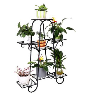 China Fashion Home Decorative Metal Easy Style Indoor Metal Multi-Layer Antique Metal Plant Stand Tall Rack for sale