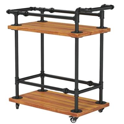 China Industrial Industrial Bar Serving Kitchen Wine Rack Carts On Wheels With Storage for sale