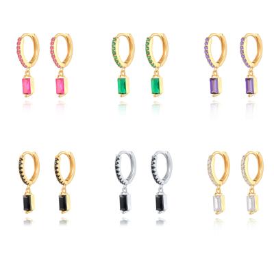 China Hot Sales FASHIONABLE Gold Muti Colorzircon Pendant Earrings For Women for sale