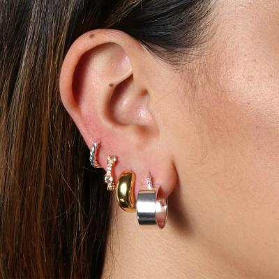 China Fashion TRENDY Vintage C Shape Big Wide Hoop Earrings For Women for sale