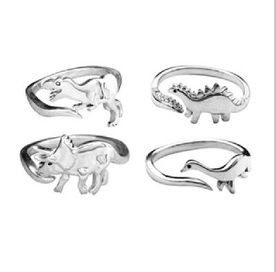 China The other hot sale 4 piece set of adjustable dinosaur knuckle for women rings for sale