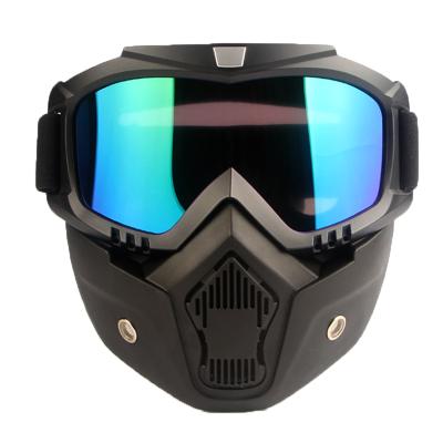 China Durable Snowmobile Full Face Helmets With Glass Winter Snow Sports Motorcycle Removable Goggles for sale