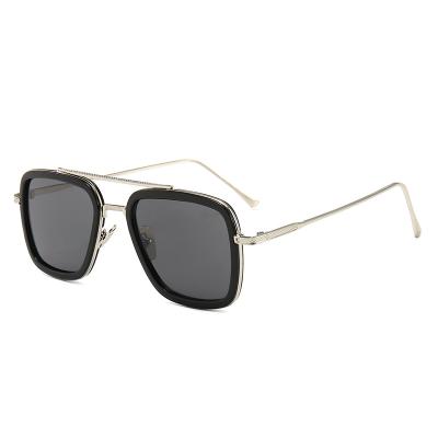 China Factory Direct Sales Square Vintage Metal Two Tone Sunglasses Square Frame for sale