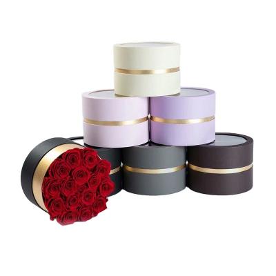 China Factory Price New Handmade Custom High End Flower Round Supplier Gold Packaging Rose Luxury Gift Box Flower Box for sale