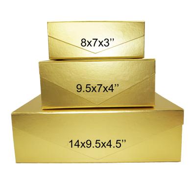 China Handmade Ready To Ship Gold Custom Wine Boxes Large Magnetic Folding Cardboard Gift Box For Bridesmaid Proposal Business Package for sale