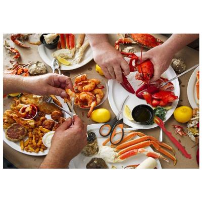 China Viable Multifunctional Plastic Crab Opener 1pc Crab Sheller Lobster Cookie and 1 PC Pick Fork Seafood Tool Kit for sale