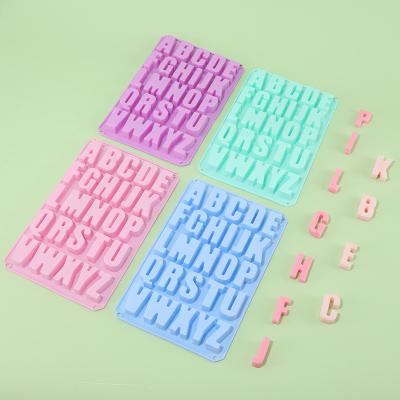 China Sustainable Silicone Cake Mold 26 English Alphabet Letters Chocolate Ice Cube Candy Maker Tray Pan Handmade Diy Decorating Tools Mould for sale